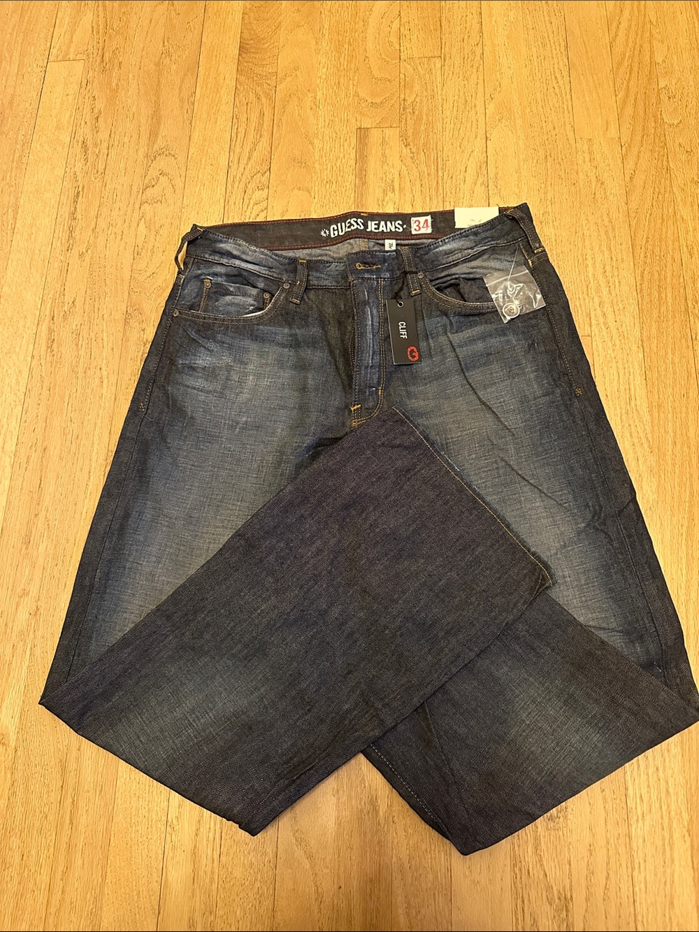 Guess Men’s Faded Dark Indigo Easy Fit Jeans